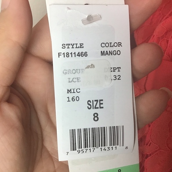 𝅺leslie Fay Mango Lace Sleeveless Dress - Picture 5 of 8